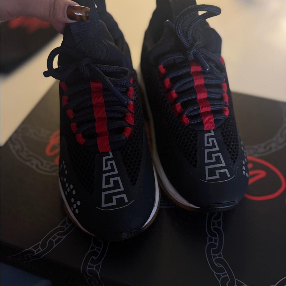Versace Black and Red Sneakers